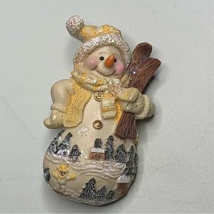 Winter Christmas Teddy Bear Pin Brooch
